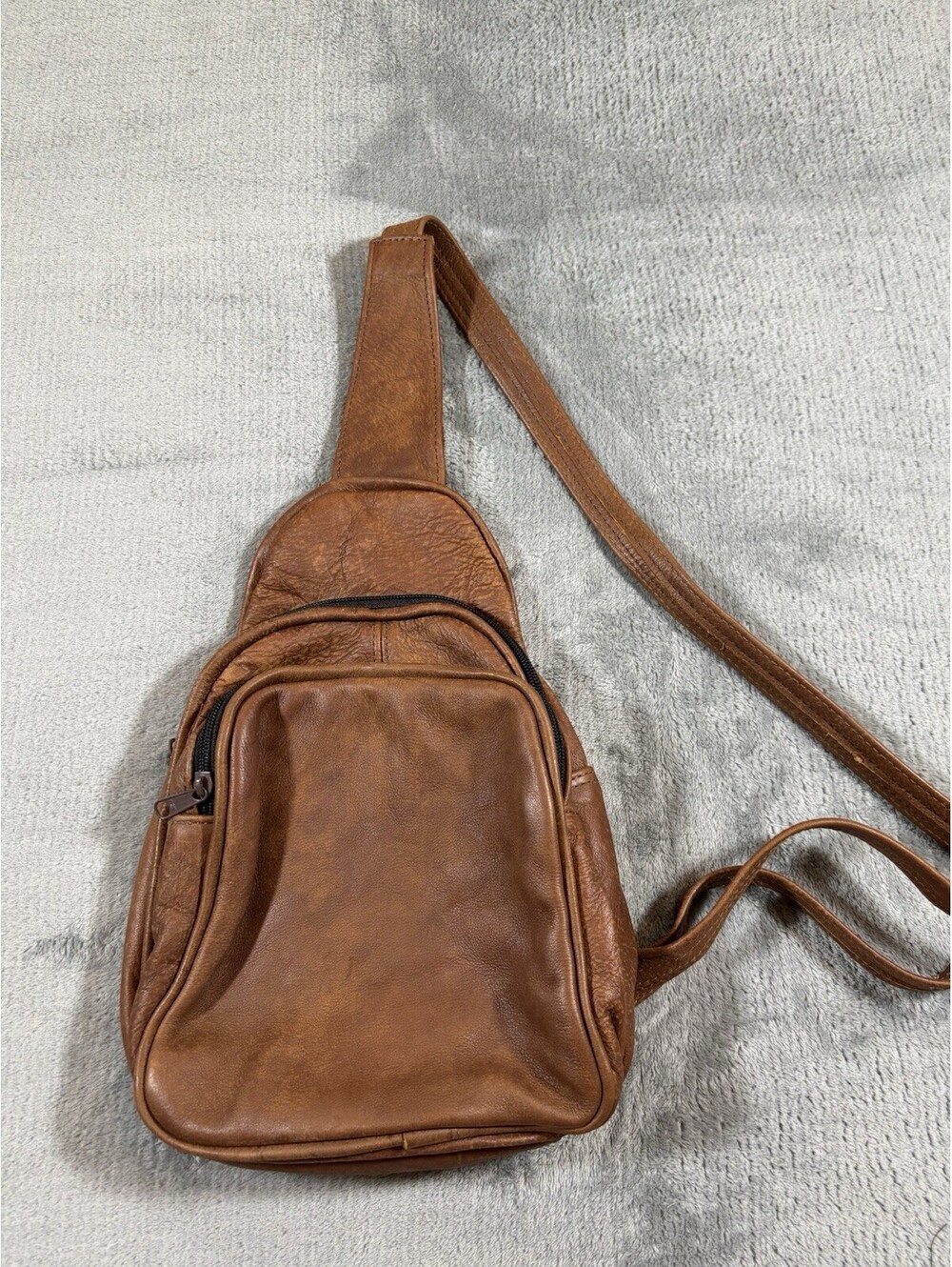 Leather Teardrop Brown Sling Backpack Boutique